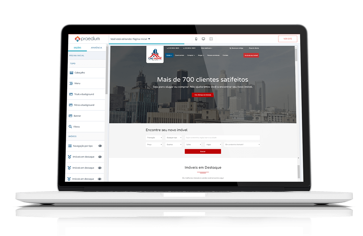 Exemplos de telas do software de CRM para imobiliárias com múltiplas formas de visualização